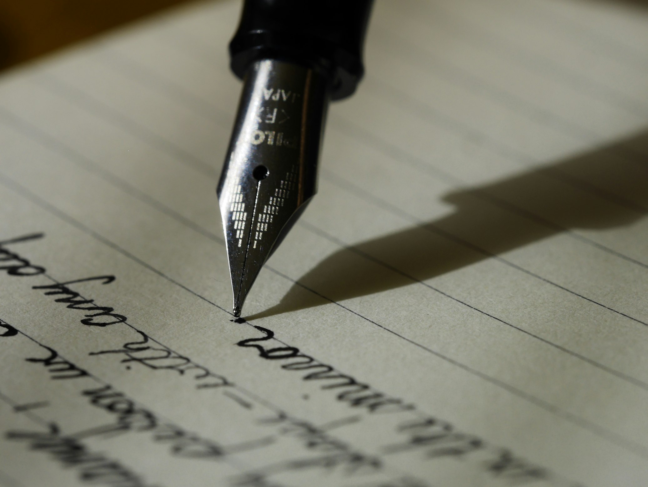 Pastor Charlotta writing